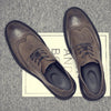 Handmade Mens Wingtip Oxford Shoes Grey Genuine Leather